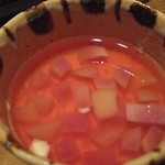 鹿教湯 三水館 - 紅芯大根の茶碗蒸し