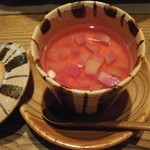 鹿教湯 三水館 - 紅芯大根の茶碗蒸し