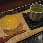 鹿教湯 三水館 - 蜜柑ゼリーとお茶