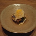 鹿教湯 三水館 - フキノトウと鶏のササミのみぞれかけ