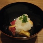 鹿教湯 三水館 - さつま芋のべっこう揚げ 大根おろしとともに