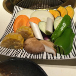 Yakiniku Kouran - 野菜焼き。(南瓜が美味しいです)
