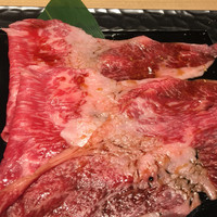 尾崎牛焼肉 銀座 ひむか - 尾崎牛の薄切り3枚で１５０ｇ