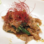 小料理 すず乃 - 行者大蒜と豚肉の味噌ダレ炒め