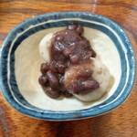 蕎彩庵 - 蕎麦がき白玉あずき添え。