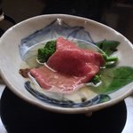 にくの匠 三芳 - 菜の花とサーロインのしゃぶしゃぶ