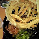 満月 - 出ました！向日葵を思わせる見事な造形美のごぼう天！名物よね！