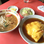 宝来 - 天津飯セット７３０円☆ サラダとたくわん付！