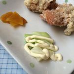 めん 涼 - ランチ（ライス、唐揚げ、つけもの）　￥120