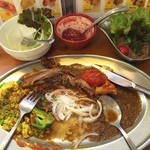 カレーレストラン シバ - 【料理】大満足のムルギランチ、ビーズのスープ、サラダ二品