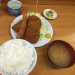 とんかつ山家 御徒町店 - ミックスフライ定食¥850