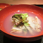 二条城ふる田 - 2】ハマグリうしお汁 蓮根豆腐 蕗の薹。蓮根饅頭のモチっと感絶妙(2016.4月)　