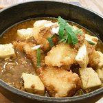 キラキラカフェ とねりこ - メイン料理は「白身魚の竜田揚げ　マーボー豆腐あん」でした