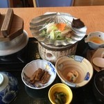 五千年の星 - 貝焼！
            古代米のご飯もうまし！
            男性には少し量が少ないかな？