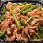 桂林餃子　満足 - 豚肉とニンニク芽炒め　580円