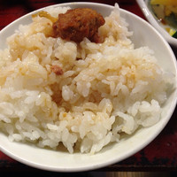 ぼたん - ごはんに残ったタレをかけて