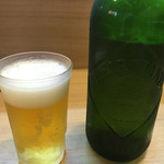 中華そば 多賀野 - ハートランドビール@500
            おつまみメンマ、燻製玉子付