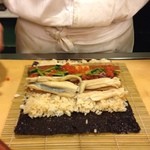 うを徳 - 太巻(勝浦産鰹、穴子、イクラ、玉子焼②、椎茸、干瓢、山牛蒡、葉山葵、本山葵）