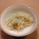 うを徳 - 残った出汁で〆の雑炊(コノコ、独活)