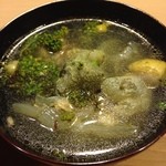 うを徳 - 長崎普賢岳産鼈(産)と花山椒の丸椀 身もエンペラもたっぷりで出汁に旨味が滲み出てるぅ♫