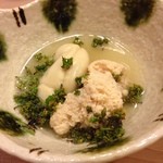 うを徳 - 佐島産鯛の子と白子 花山椒添