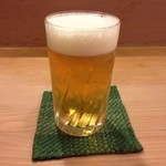 うを徳 - 生ビール(グラス)