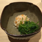 すし宮川  - 流氷明け毛ガニにイバラガニの外子。三つ葉