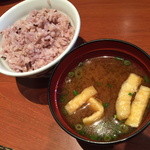 Tonkatsu Hamakatsu - ランチのご飯＆味噌汁２０１６年４月