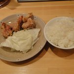 東雲亭 - 唐揚げ＋小ご飯のセット　300円