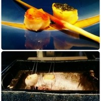 日本料理 鳥羽別邸 華暦 - ほたて貝の磯辺焼き 海苔とからすみ