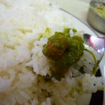 RAJ - チキンサーグ（結局ナンだけではルーが大量に残るのでライス追加）