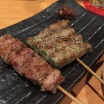 焼鳥 修 - ネック＆アスパラ巻き　2016.05再訪