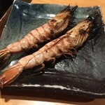 焼鳥 修 - お通し（海老）　2016.05再訪