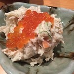 焼鳥 修 - 鶏のポテトサラダ　いくらのせ　2016.05再訪