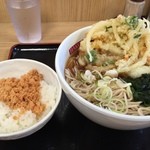 名代 箱根そば - Apr, 2016　かき揚げそばと一膳ご飯