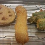 串揚げ かのや - レンコン、エリンギ、アスパラ