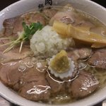 肉そば、塩、麺大盛り