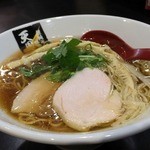 超純水採麺 天国屋 - 鶏生醤油採麺（サービス大盛り/みつば＆ネギ）