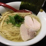 超純水採麺 天国屋 - 鶏白醤油採麺（サービス大盛り/みつば＆ネギ）