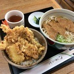 お多福 - ミニ天丼とキツネうどん