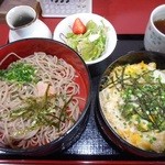 萬寿庵 - たぬき丼（蕎麦2段）2016.4