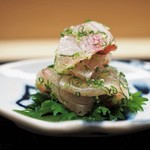 麻布十番 ふくだ - 縞鯵叩き風