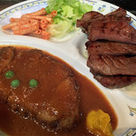 一隆 本店 - 【料理】ミックス定食（牛タン焼き大盛り） 1,750円