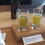 アマン東京 - ウェルカムドリンク。青茶