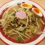麺堂　香 - 麺だけ半分の野菜ラーメンハーフ：600円＋味玉：100円