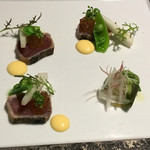 スカイレストラン634 - 蟹アレルギーのため、スープの代わりに出してもらったカツオ。これも美味しい。