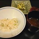 祇園 にしかわ - 生姜ご飯と赤だし