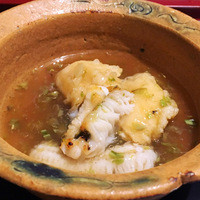 室町 和久傳 -  伝助穴子、湯葉天麩羅の炊合せ(2016/4月撮影)
