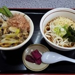 Yamada Udon Shokudou - 201605あさり丼 セット(冷やしたぬきうどん)\690