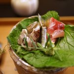 しのはら - 近江八幡泳ぎ鮎の背越し・野洲川の鯉・わさびの葉